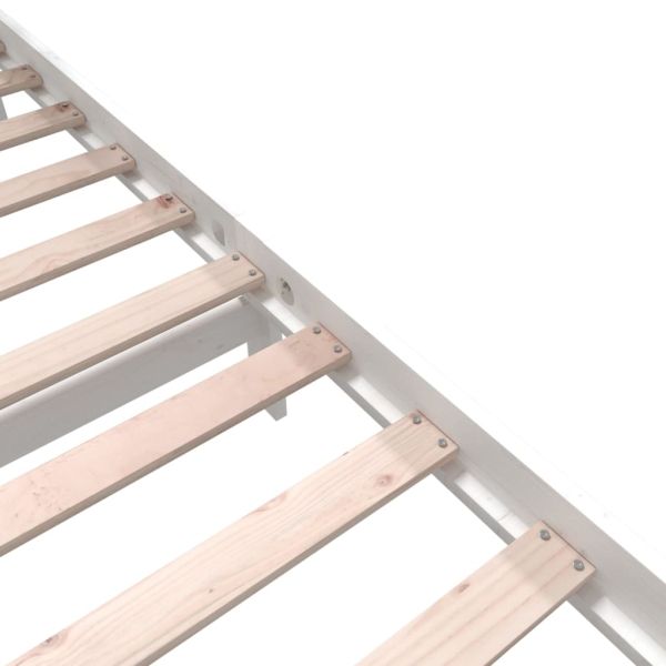 Рамка за легло, бяла, бор масив, 200x200 см