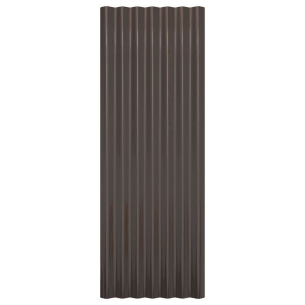 Покривни панели 12 бр поцинкована стомана кафяви 100х36см
