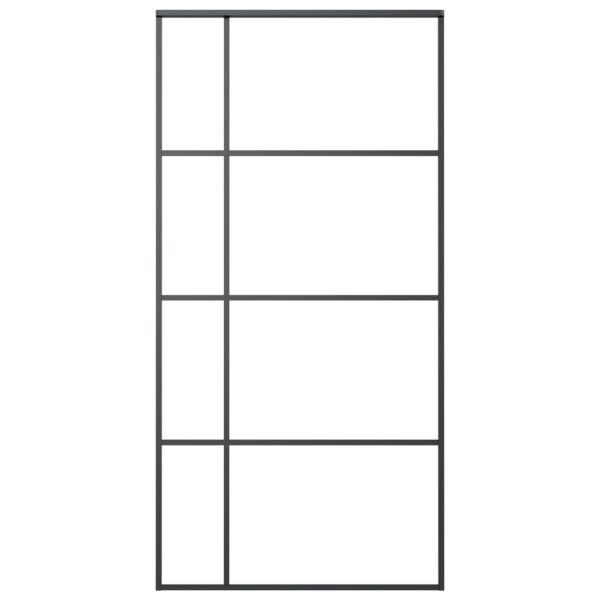 Плъзгаща се врата ESG стъкло и алуминий 102,5x205 см черна