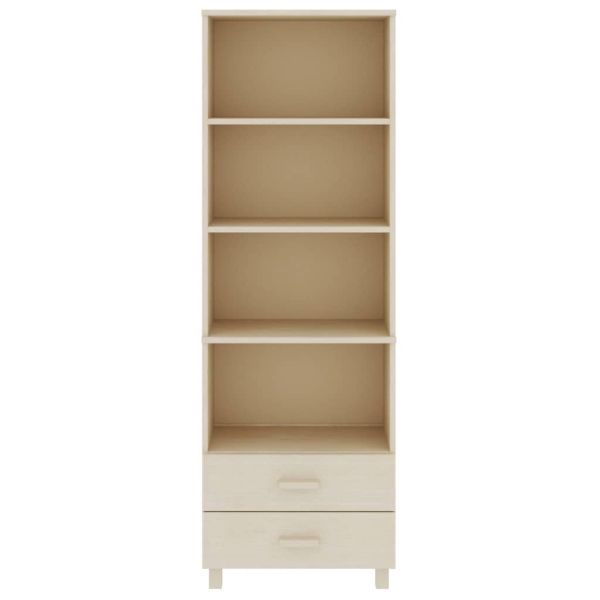 Висок шкаф HAMAR, меденокафяв, 60x35x180 см, борово дърво масив