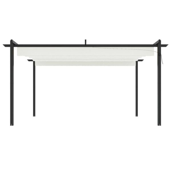 Градинска пергола с прибиращ се покрив, 4x3 м, кремава