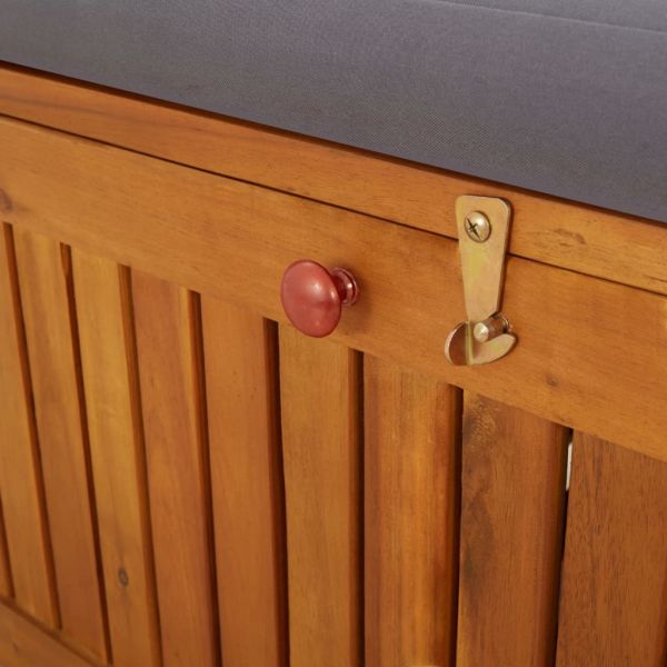 Пейка за съхранение с възглавница, 170 см, акация масив