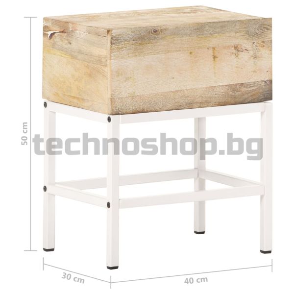 Нощна масичка, 40x30x50 см, мангово дърво масив