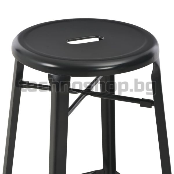 Бар табуретки, 4 бр, черни, стомана