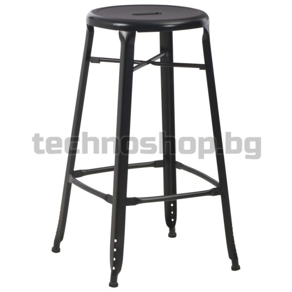 Бар табуретки, 6 бр, черни, стомана