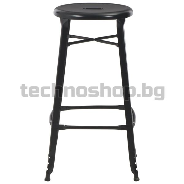 Бар табуретки, 6 бр, черни, стомана