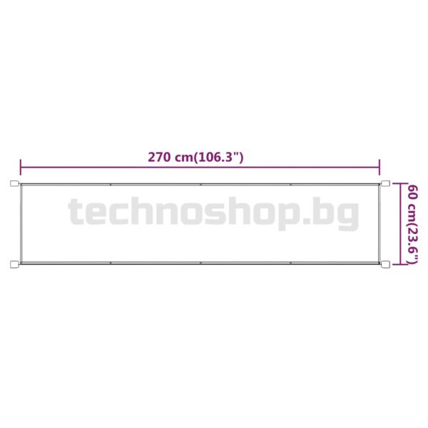 Вертикален сенник, син, 60x270 см, оксфорд плат