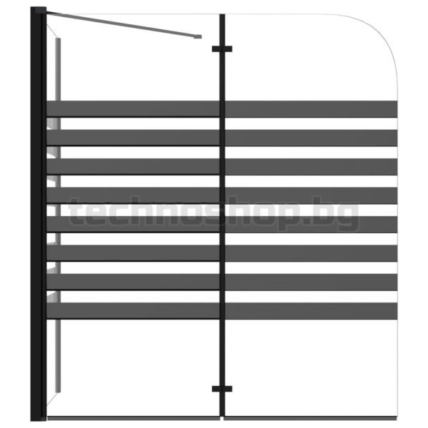 Параван за вана на ивици, 120x68x130 см, закалено стъкло
