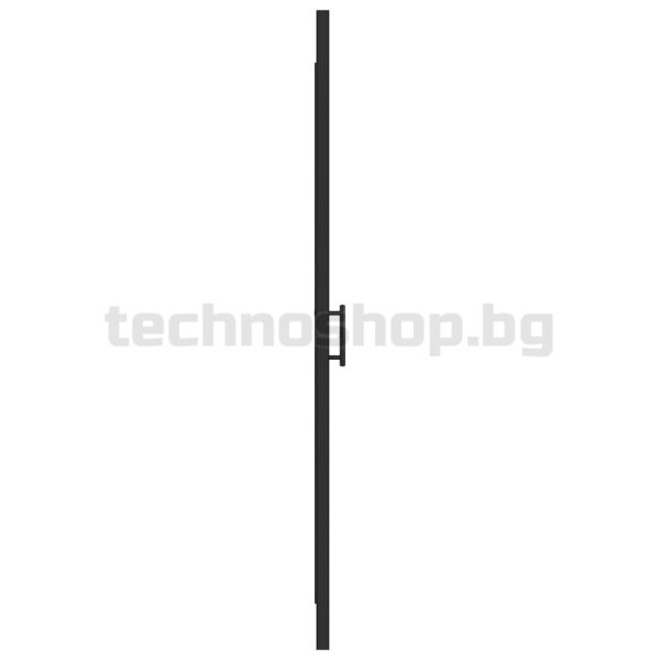 Врата за душ, 91x195 см, полуматирано закалено стъкло, черна