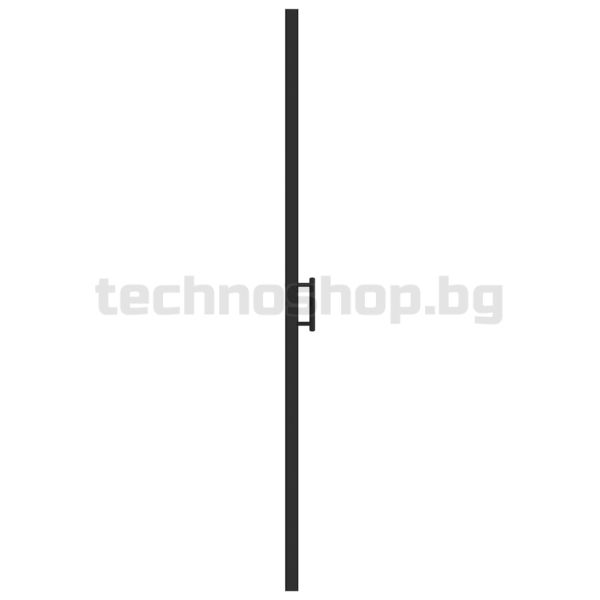 Врата за душ, 100x178 см, полуматирано закалено стъкло, черна