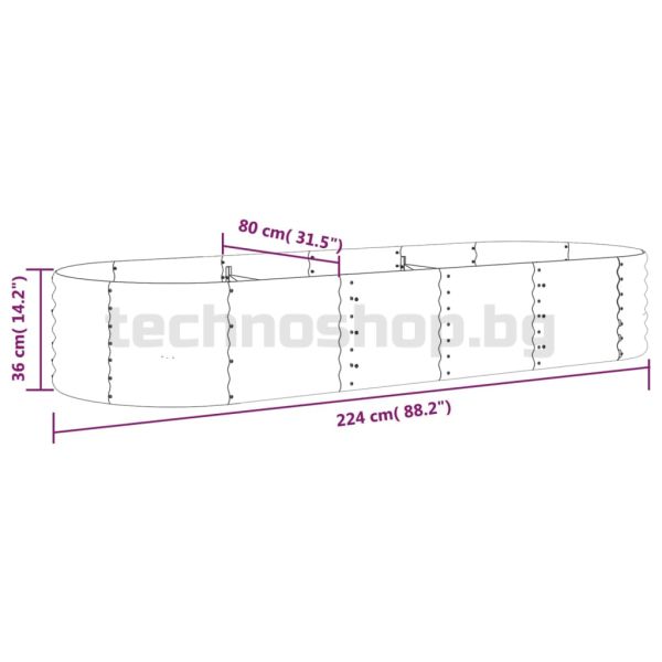 Градинска повдигната леха поцинкована стомана сребрист