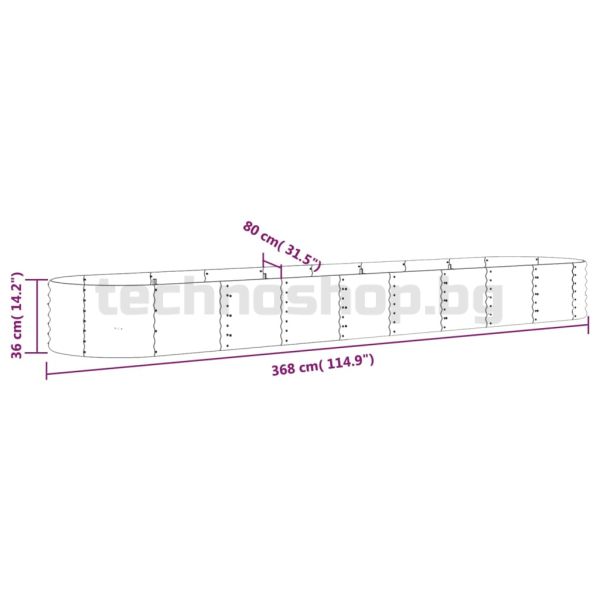 Градинска повдигната леха поцинкована стомана сребрист