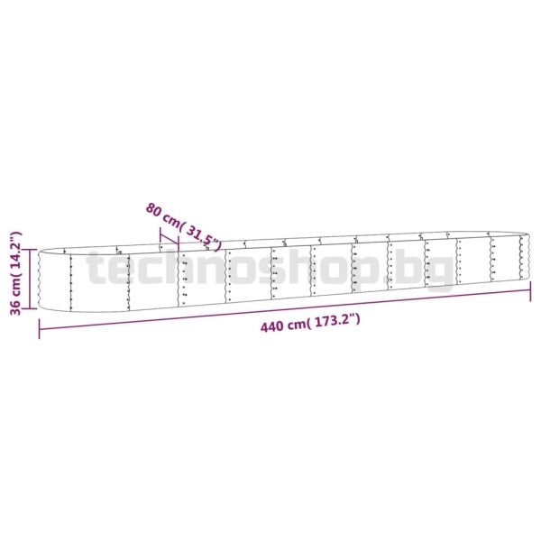 Градинска повдигната леха поцинкована стомана сиво