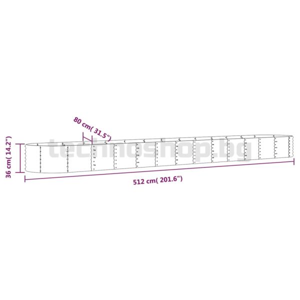 Градинска повдигната леха поцинкована стомана сребрист