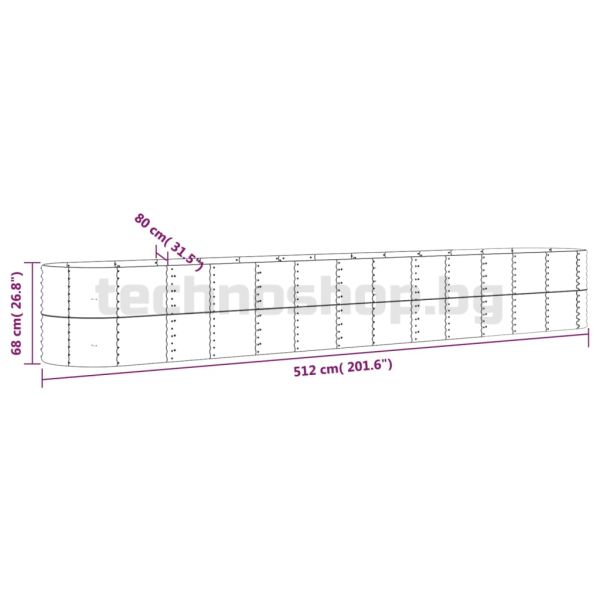 Градинска повдигната леха прахово боядисана стомана сребрист