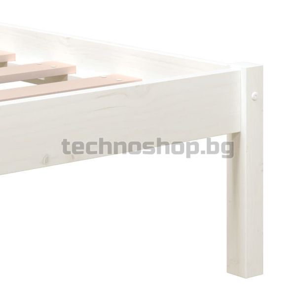 Рамка за легло, бяла, бор масив, 160х200 см