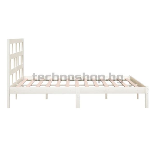 Рамка за легло, бяла, бор масив, 200x200 см