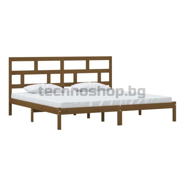 Рамка за легло, меденокафява, бор масив, 200x200 см