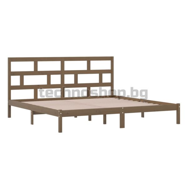 Рамка за легло, меденокафява, бор масив, 200x200 см