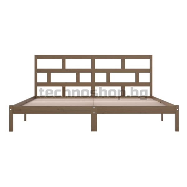 Рамка за легло, меденокафява, бор масив, 200x200 см