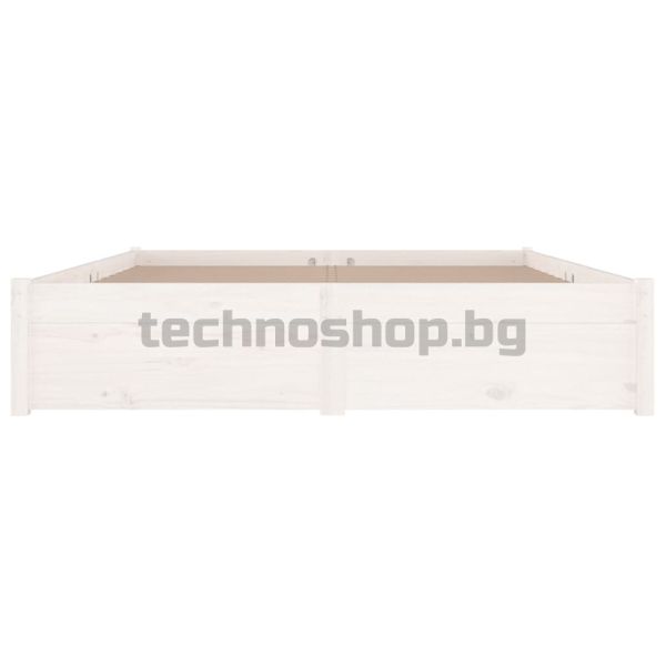 Рамка за легло с чекмеджета, бяла, 200x200 см