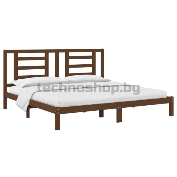 Рамка за легло, меденокафява, бор масив, 200x200 см