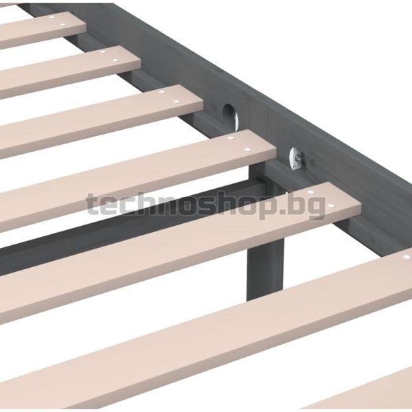 Рамка за легло, сива, масивно дърво, 200х200 см