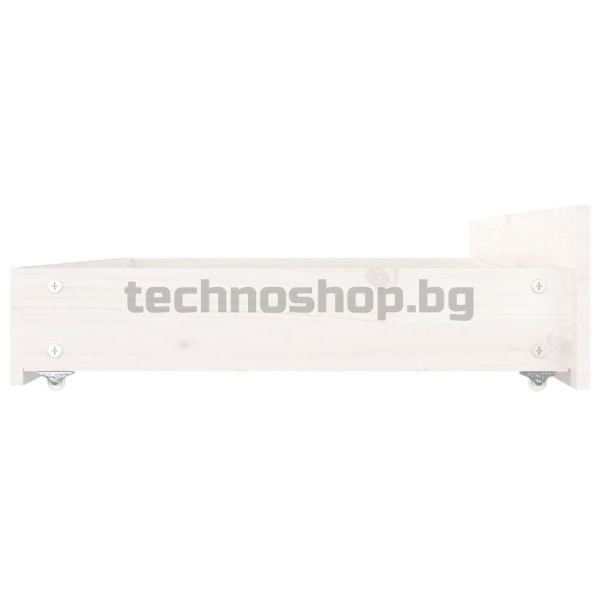 Рамка за легло с чекмеджета, бяла, 200x200 см