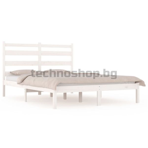 Рамка за легло, бяла, бор масив, 120x200 см
