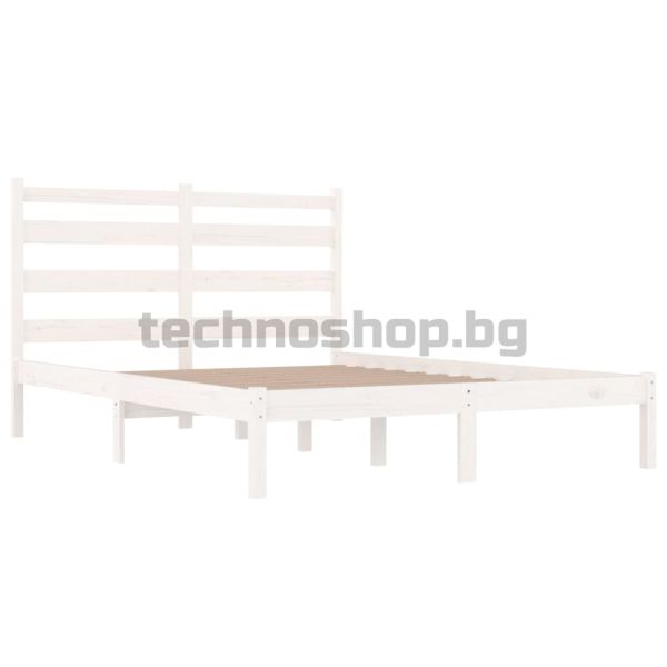 Рамка за легло, бяла, бор масив, 120x200 см