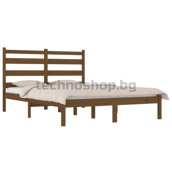 Рамка за легло, меденокафява, бор масив, 200x200 см