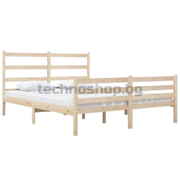 Рамка за легло, масивно дърво бор, 120x190 см, Small Double