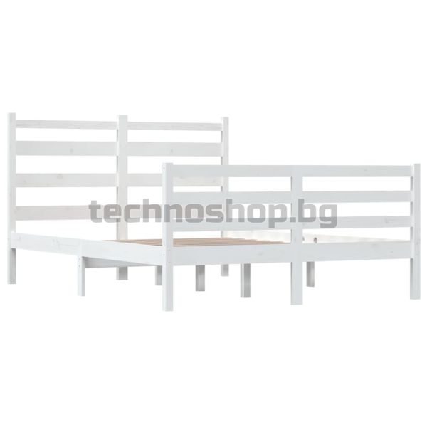 Рамка за легло, бор масив, 120х200 см, бяла