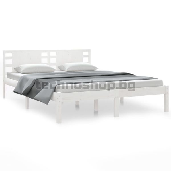 Рамка за легло без матрак, бял, 120x200 см, бор масив