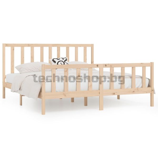 Рамка за легло, дърво масив, 200x200 см