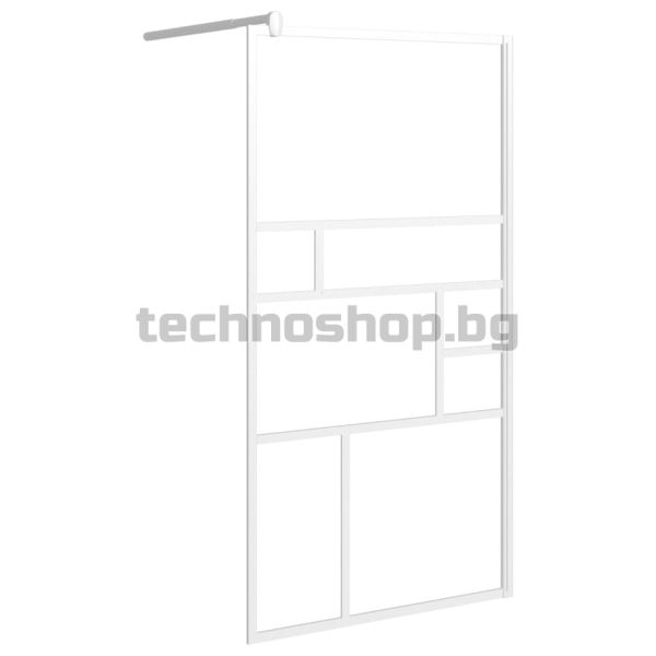 Стена за душ кабина, 100x195 см, ESG стъкло, бяла