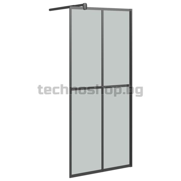 Параван за баня, 80x195 см, тъмно закалено стъкло