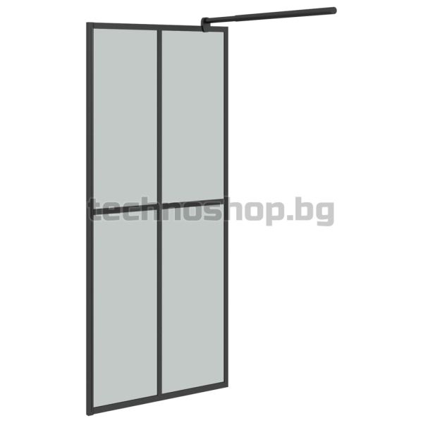 Параван за баня, 80x195 см, тъмно закалено стъкло