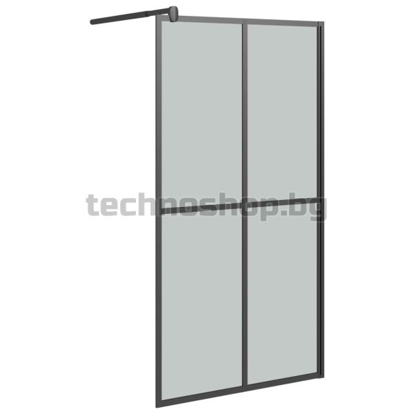 Параван за баня, 100x195 см, тъмно закалено стъкло