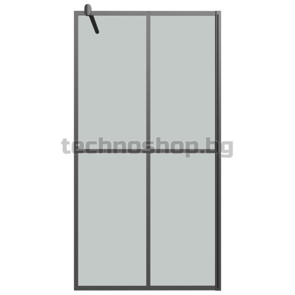 Параван за баня, 100x195 см, тъмно закалено стъкло