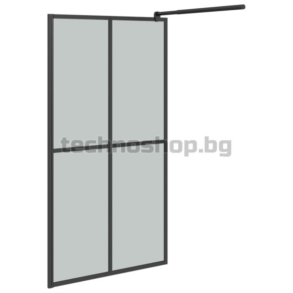 Параван за баня, 100x195 см, тъмно закалено стъкло