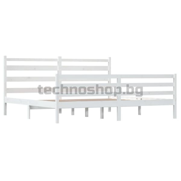 Рамка за легло, бор масив, 200x200 см, бяла