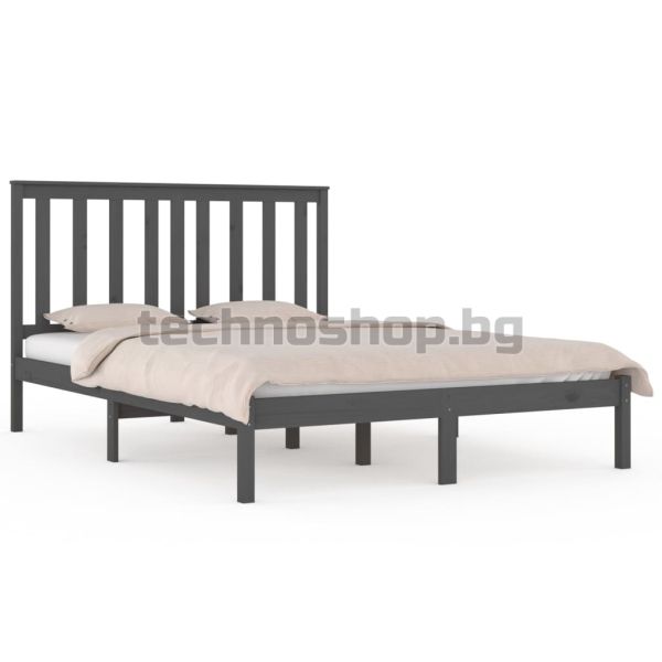 Рамка за легло, сива, бор масив, 200х200 см