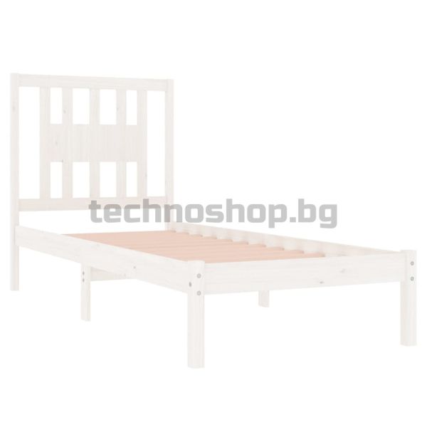 Рамка за легло, бяла, бор масив, 90х200 см