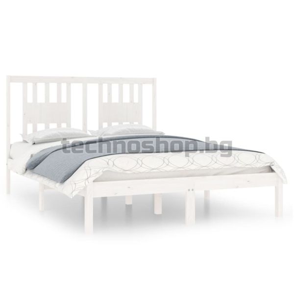 Рамка за легло, бяла, бор масив, 120x200 см