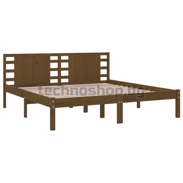 Рамка за легло, меденокафява, бор масив, 200x200 см
