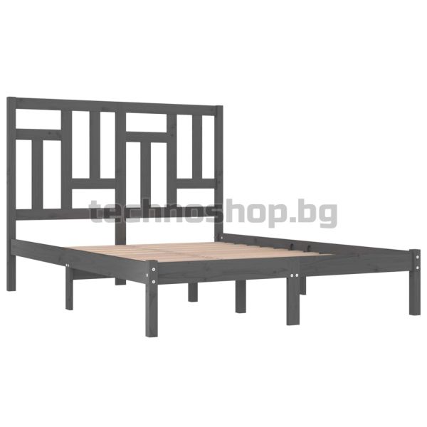 Рамка за легло, сива, бор масив, 200х200 см