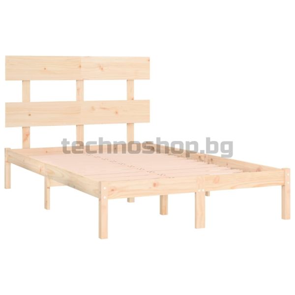 Рамка за легло, дърво масив, 120x190 см, Small Double