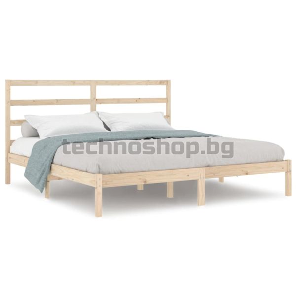Рамка за легло без матрак 200x200 см масивна чамова дървесина