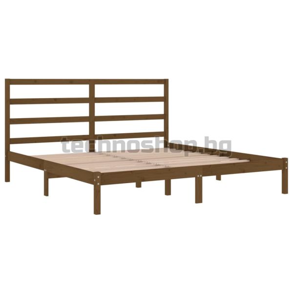 Рамка за легло, меденокафява, бор масив, 200x200 см